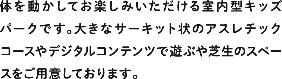 体を動かしてお楽しみいただける室内型キッズパークです。